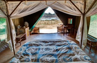 Luxury tent interior & view